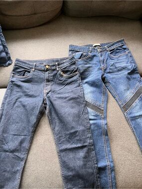 2 Pairs Bundle Boys Jeans Bundle Size 14 Regular & Skinny Fit Buzzcut Denim EUC